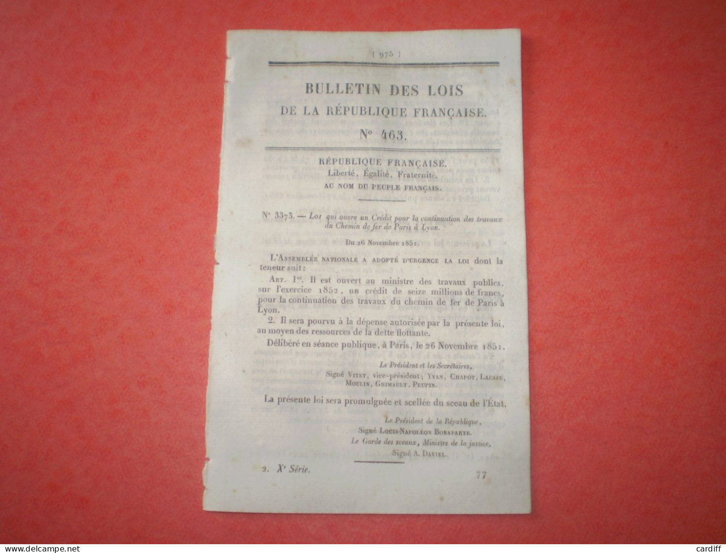 Bulletin Des Lois: Pont Suspendu à Méneteau Yonne Avec Tarifs Passage. Imputation Dépenses Antérieures Gendarmerie Justi - Wetten & Decreten