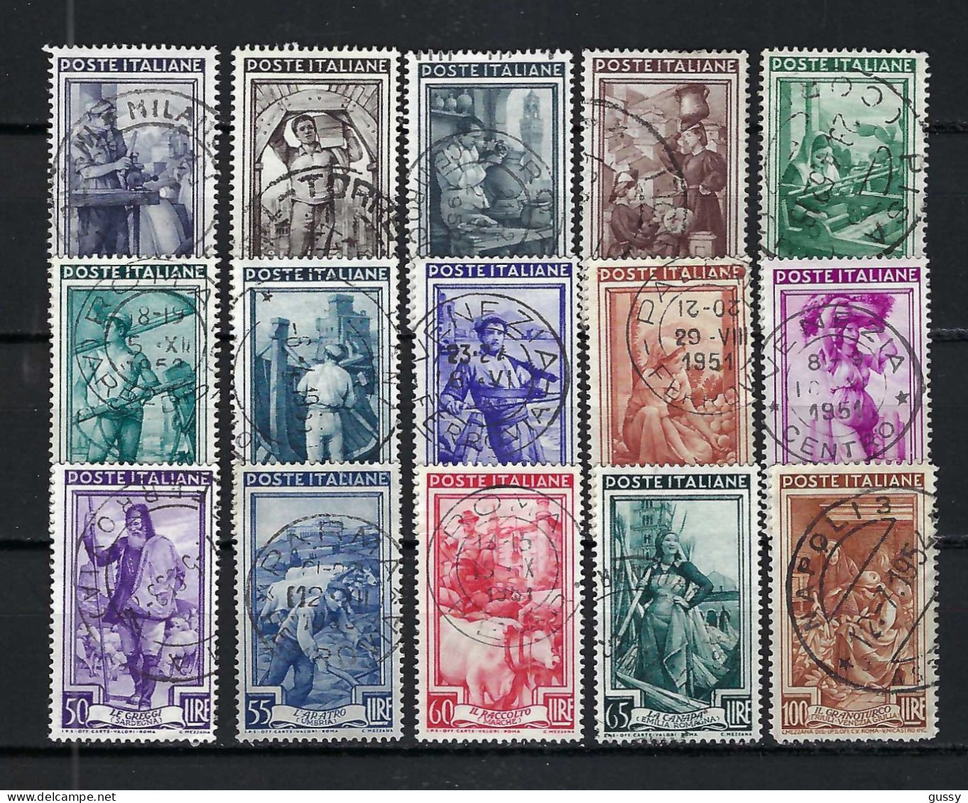 ITALIE Ca. 1950: Lot D' Obl. - 1946-60: Used