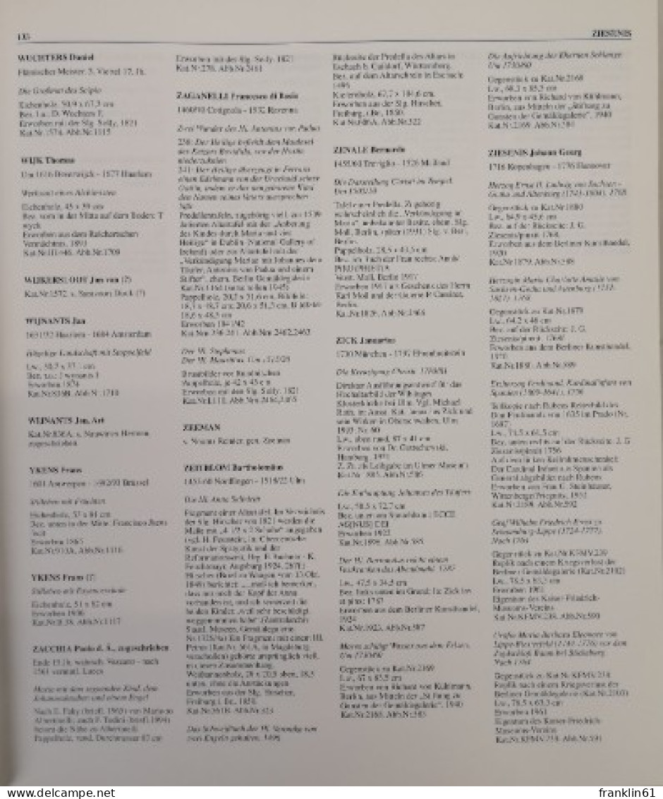 Gemäldegalerie Berlin. Gesamtverzeichnis. - Glossaries
