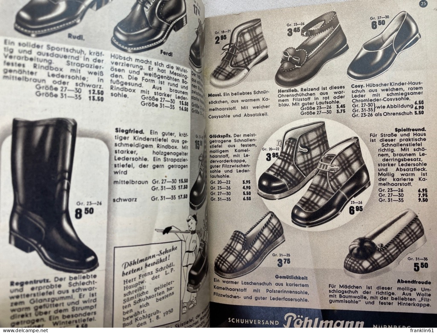 Verkaufskatalog Pöhlmann Schuhe Nürnberg 1950. Ihr Schuhberater.