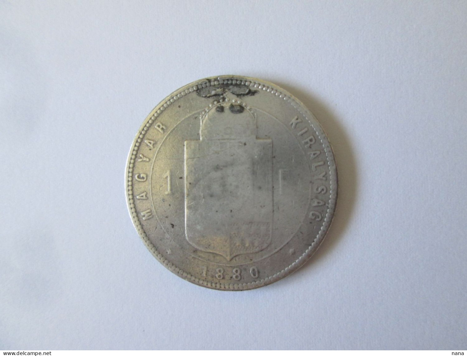 Hungary 1 Forint 1880 KB Silver/Argent Coin,diameter=29 Mm,weight=12.10 Grams - Hungary