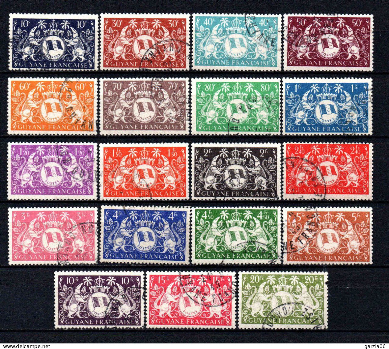 Guyane - 1945 -  Série De Londres  -  N° 182 à 200 - Oblit - Used - Oblitérés