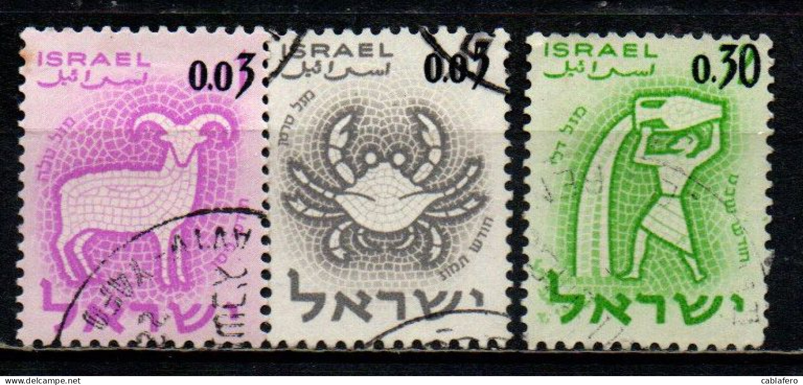 ISRAELE - 1961 - SEGNI ZODIACALI - NUOVA SERIE - USATI - Usati (senza Tab)