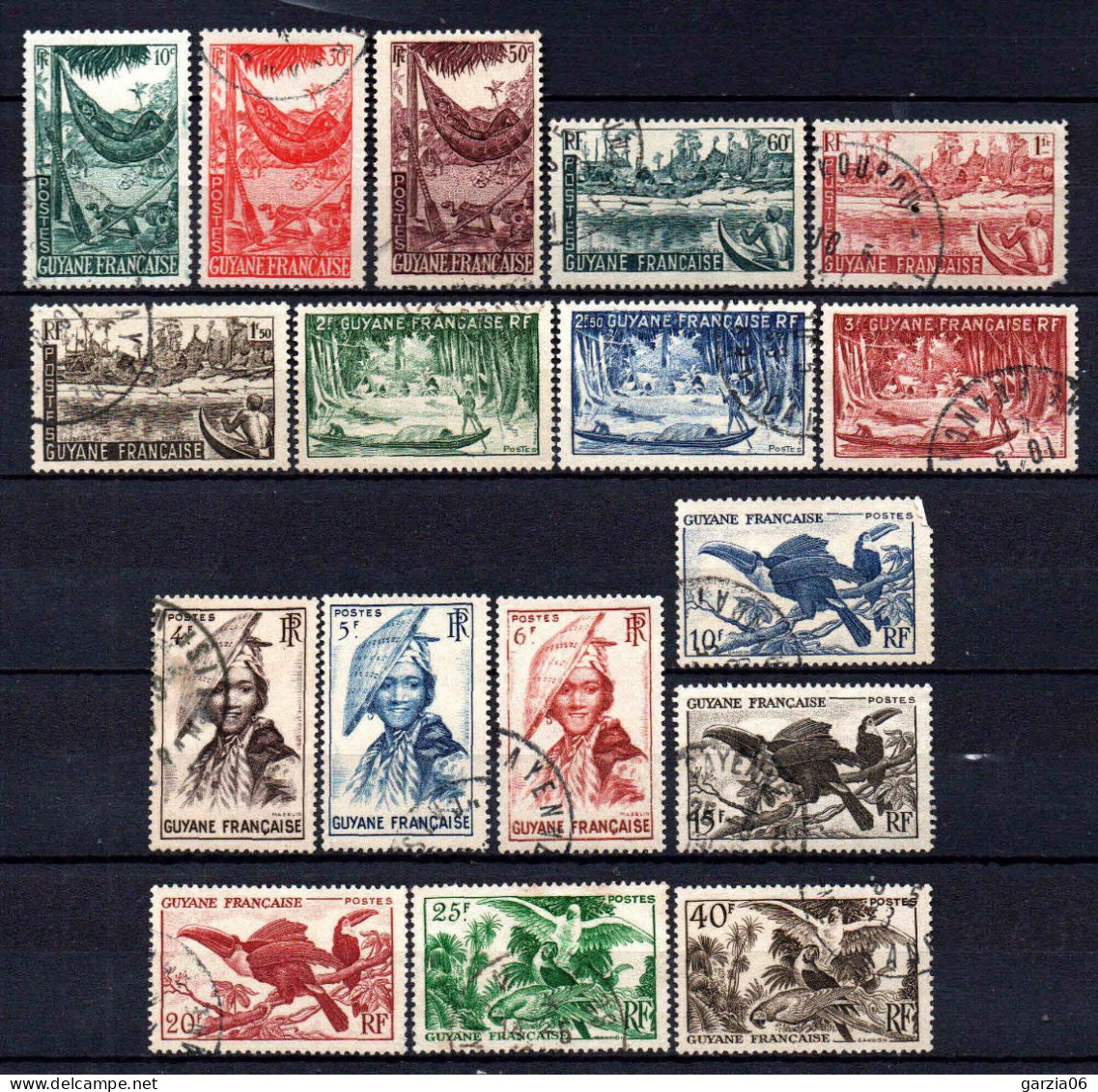 Guyane - 1947 -  Aspects De La Guyane   -  N° 201 à 217  - Oblit - Used - Used Stamps