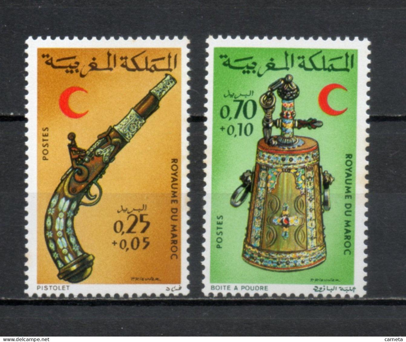 MAROC N°  707 + 708    NEUFS SANS CHARNIERE  COTE 3.00€   CROISSANT ROUGE  VOIR DESCRIPTION - Marocco (1956-...)