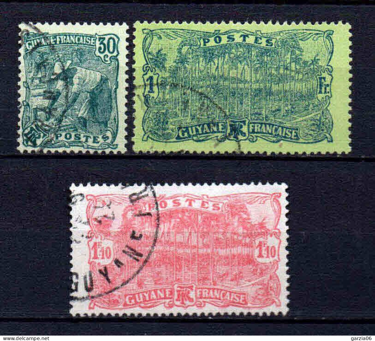 Guyane - 1928 - Tb Antérieur Nouvelles Valeurs   -  N° 106 à 108  - Oblit - Used - Gebruikt