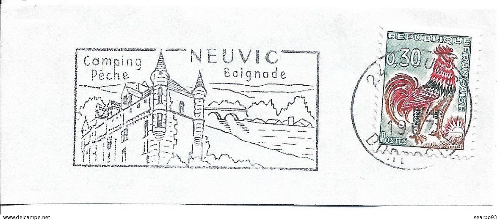 FRANCE. POSTMARK. CASTLE. NEUVIC - 1961-....