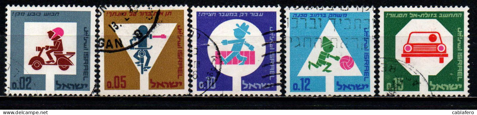 ISRAELE - 1966 - Road Signs - Traffic Safety - USATI - Used Stamps (without Tabs)