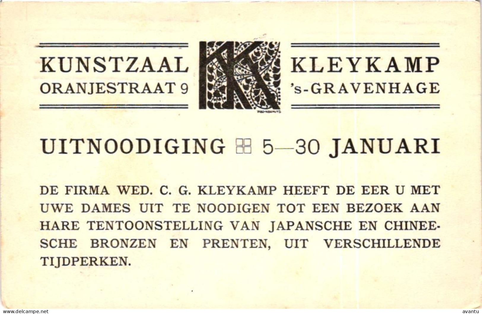 S GRAVENHAGE / UITNODIGING  1908 - Den Haag ('s-Gravenhage)