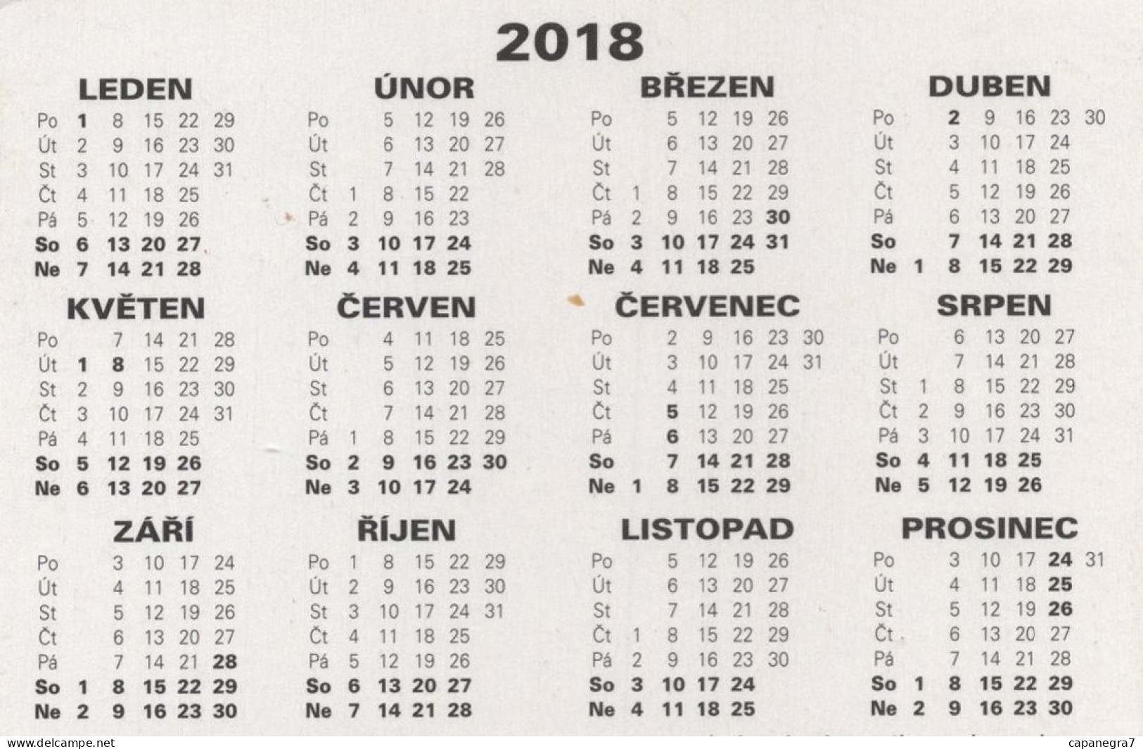 4 Calendars Locomotives, Czech Rep, 2018 - Klein Formaat: 2001-...