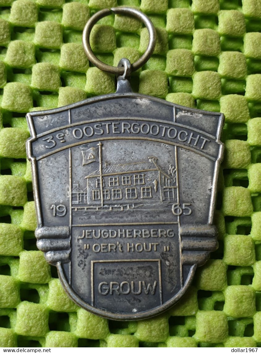 Medaile   :  3e.Oostergootocht Jeugherberg "Oer't Hout" Grouw  1965 -  Original Foto  !!  Medallion  Dutch - Andere & Zonder Classificatie