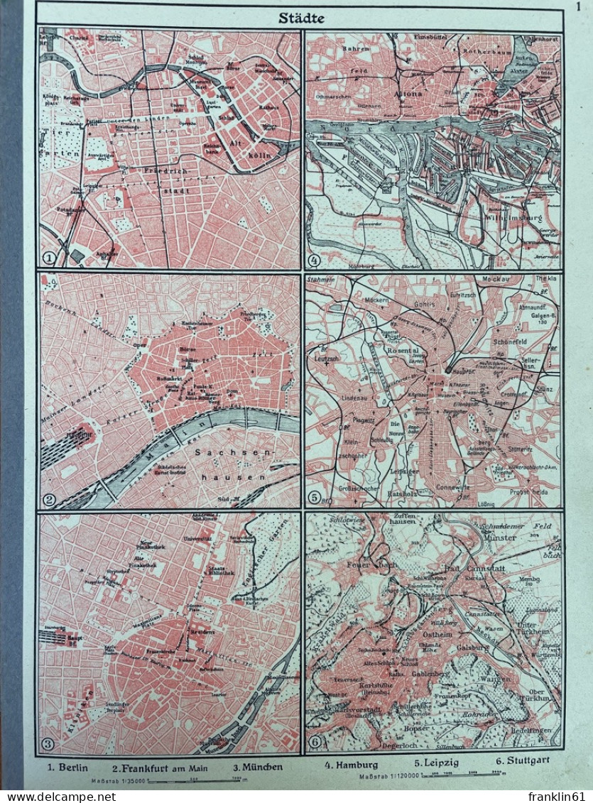 Kleiner Schulatlas. Vorläufige Ausgabe 1946. Farbige Karten - Mapamundis