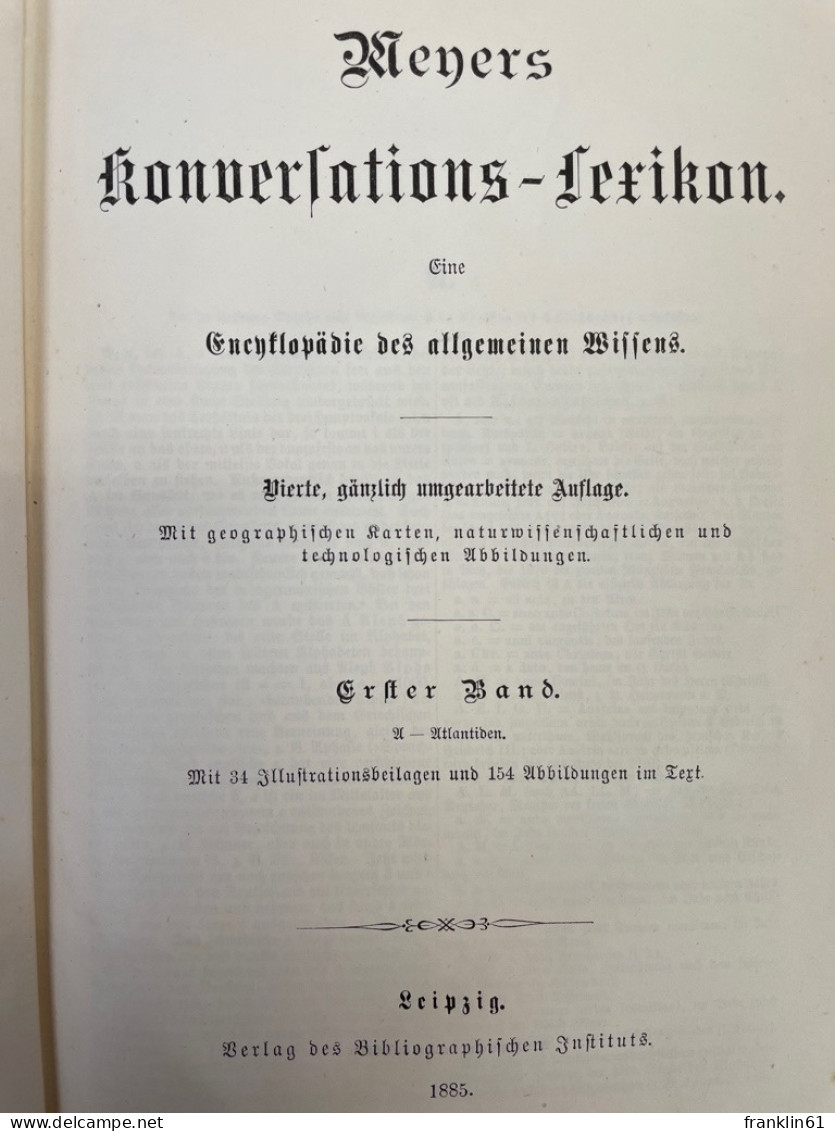 Meyers Konversations-Lexikon. Eine Encyklopädie Des Allgemeinen Wissens. - Lexicons