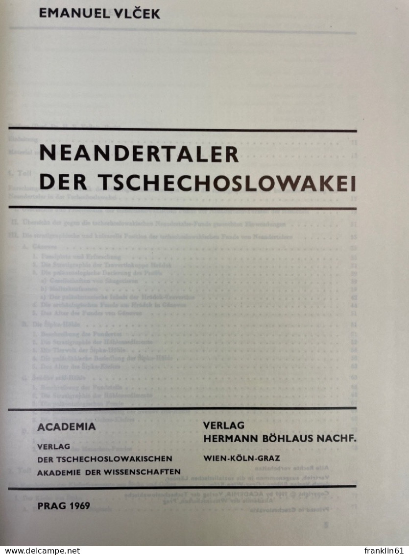 Neandertaler Der Tschechoslowakei. - Archéologie