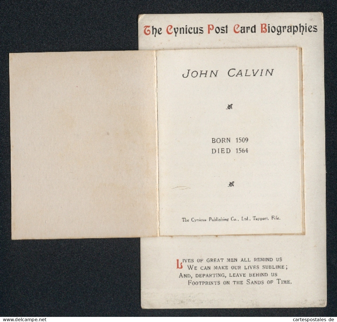 AK The Cynicus Post Card Biographies: John Calvin  - Andere & Zonder Classificatie