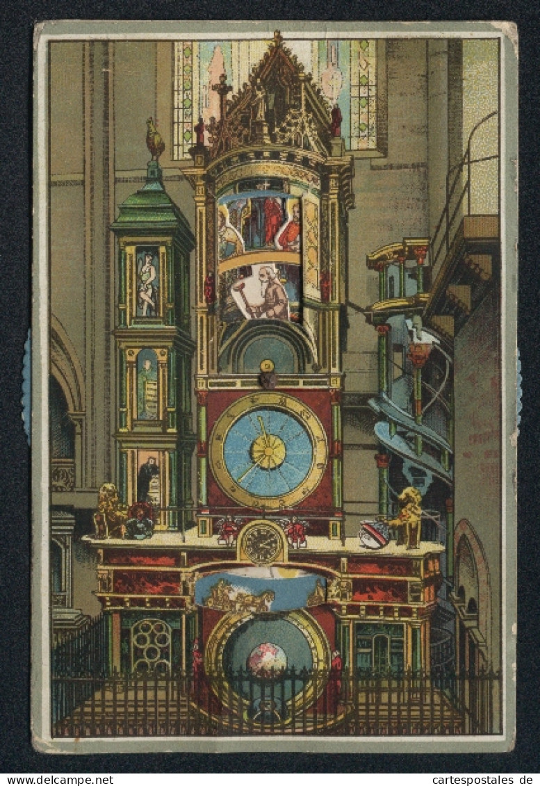 Mechanische-AK Strassburg, Astronomische Münsteruhr  - Cartoline Con Meccanismi