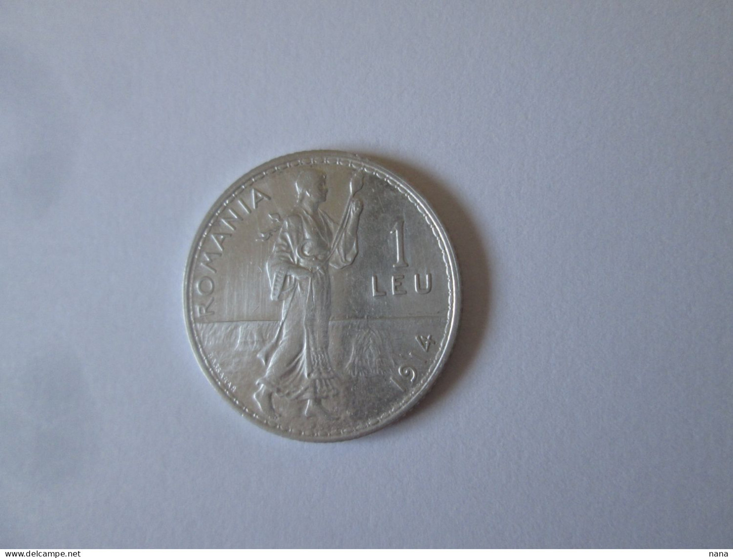 Roumanie 1 Leu 1914 Argent Tres Belle Piece/Romania 1 Leu 1914 Silver Very Nice Coin - Rumänien