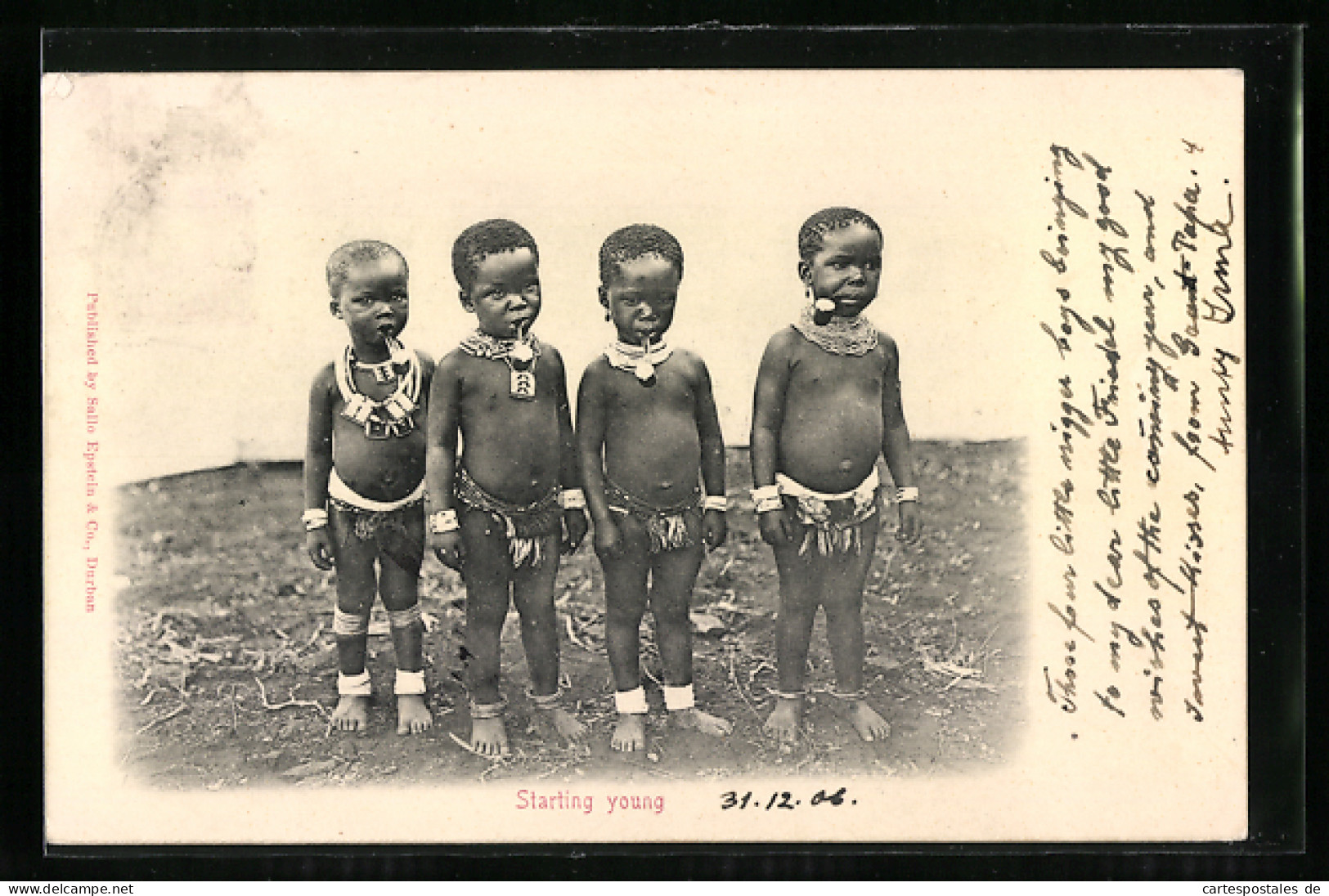 CPA Afrikanische Des Enfants Im Stammesschmuck  - Unclassified