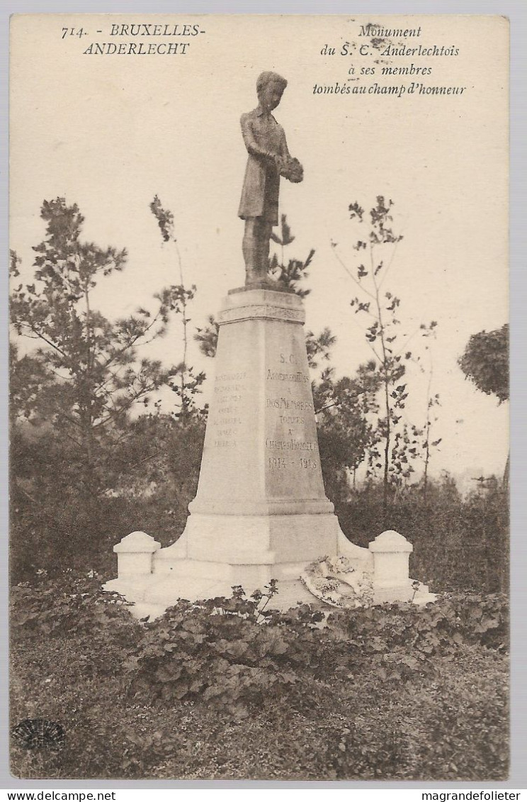 CPA CARTE POSTALE BELGIQUE BRUXELLES-ANDERLECHT MONUMENT DU S.C. ANDERLECHTOIS A SES MEMBRES TOMBES AU CHAMP D' HONNEUR - Anderlecht