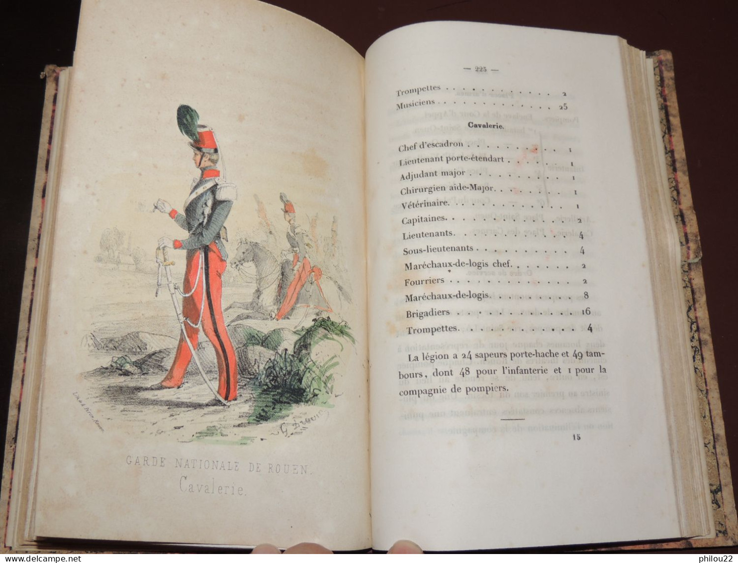 BOUTEILLER  Histoire de Rouen, des milices et gardes... Planches coloriées  1857