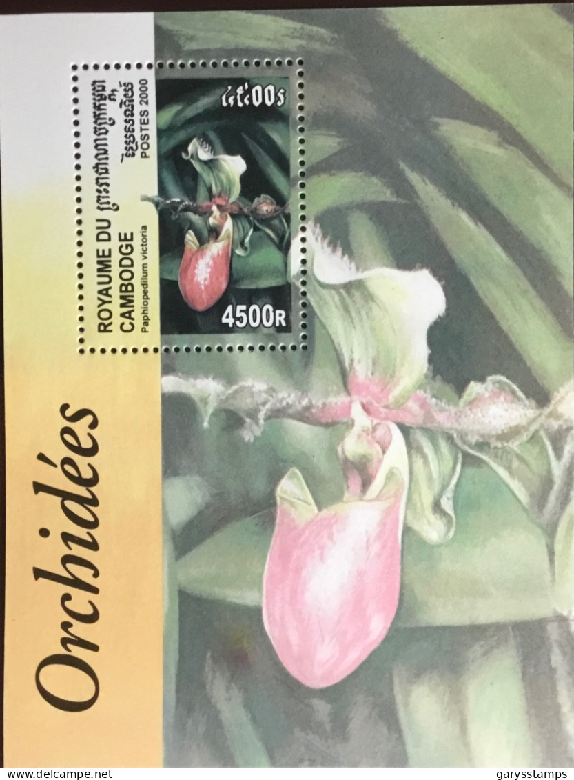 Cambodia 2000 Orchids Flowers Minisheet MNH - Orchidee