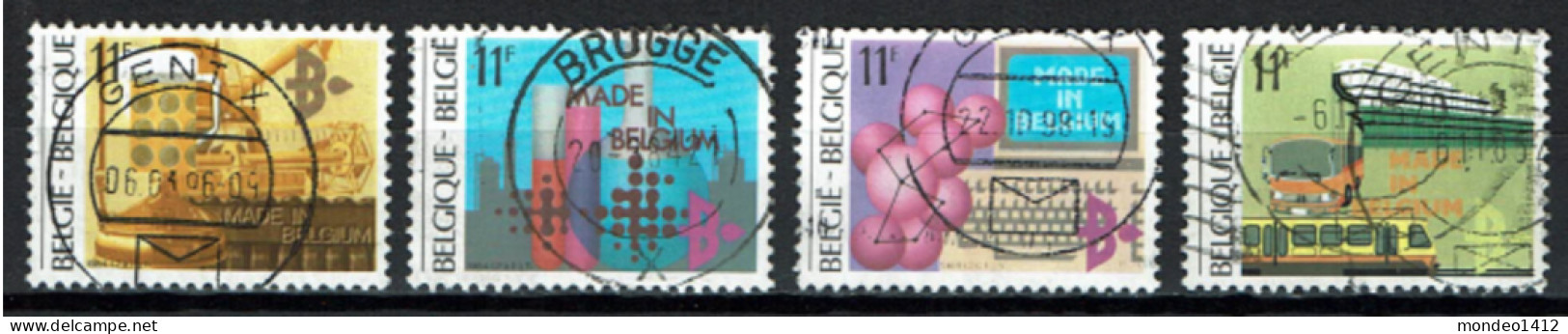 België 1984 OBP 2114/2117 - Y&T 2113/16 - "Made In Belgium"  Industrie, Technologie, Transport - Usados