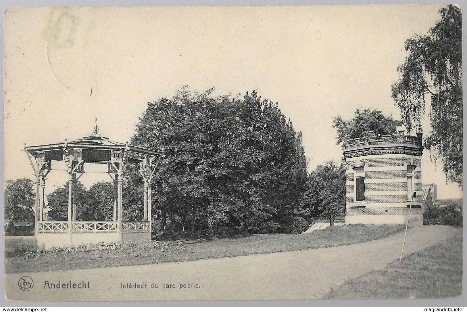 CPA CARTE POSTALE BELGIQUE BRUXELLES-ANDERLECHT LE KIOSQUE A L' INTERIEUR DU PARC PUBLIC 1913 - Anderlecht