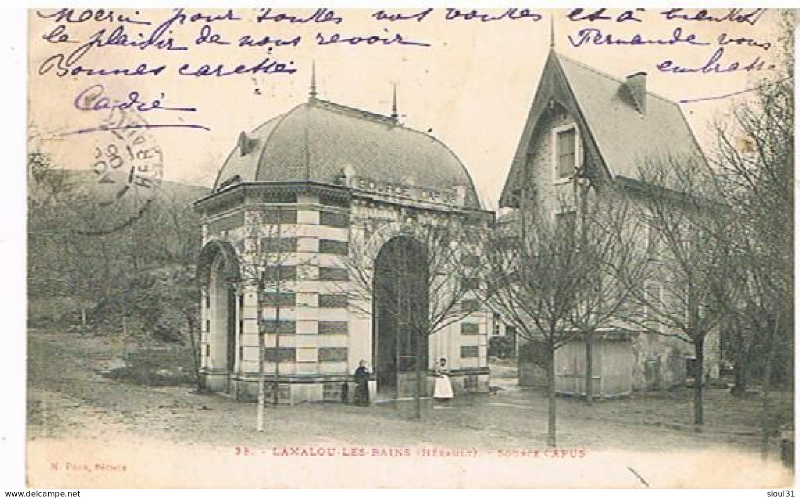 34 E  LAMALOU LES BAINS      SOURCE CAPUS  1908 - Lamalou Les Bains