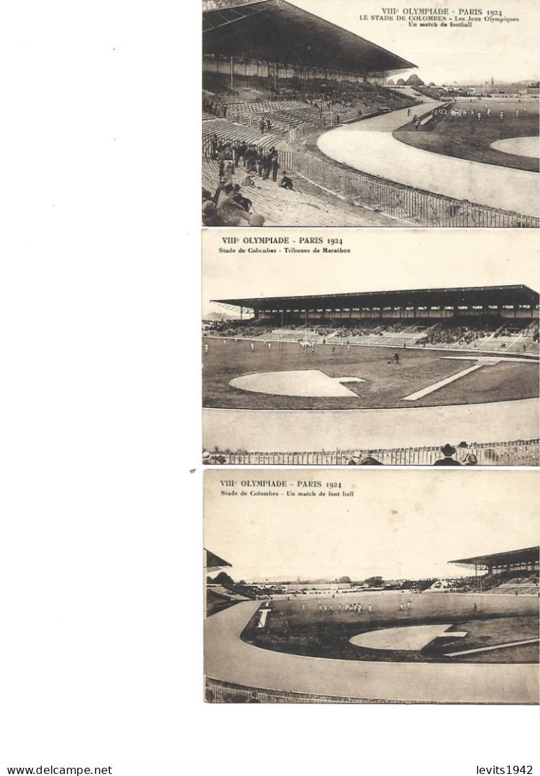 LOT DE 5 CARTES POSTALES DIFFERENTES  - JEUX OLYMPIQUES 1924 - COLOMBES - LE STADE -- - Olympic Games