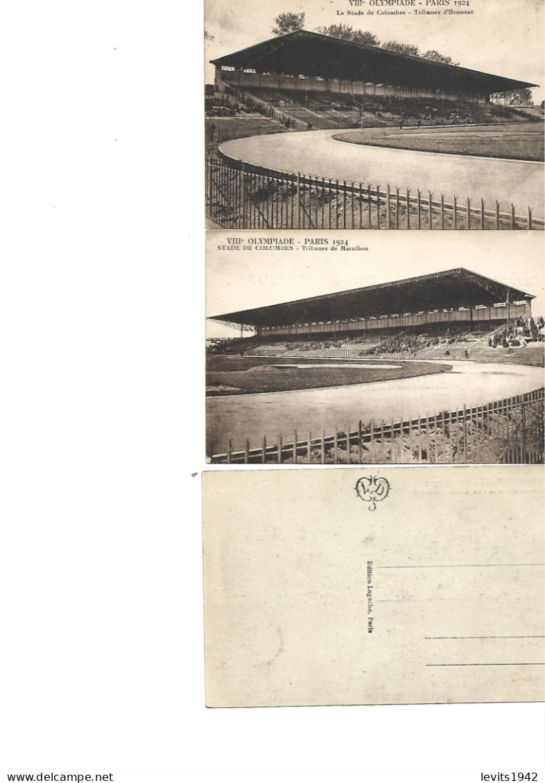 LOT DE 5 CARTES POSTALES DIFFERENTES  - JEUX OLYMPIQUES 1924 - COLOMBES - LE STADE -- - Jeux Olympiques