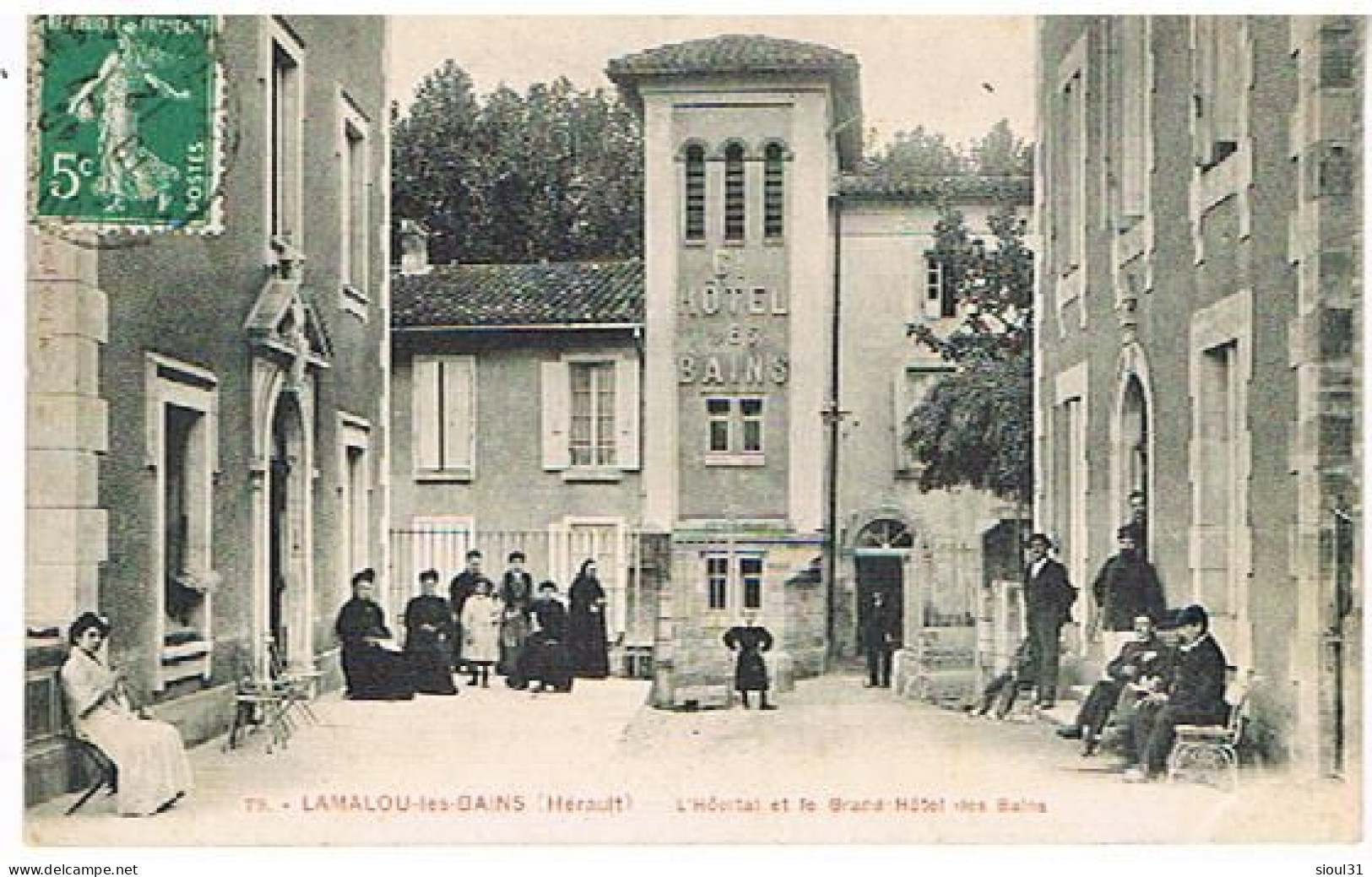 34 E  LAMALOU LES BAINS   L HOPITAL ET LE GRAND   HOTEL DES BAINS  1912 - Lamalou Les Bains