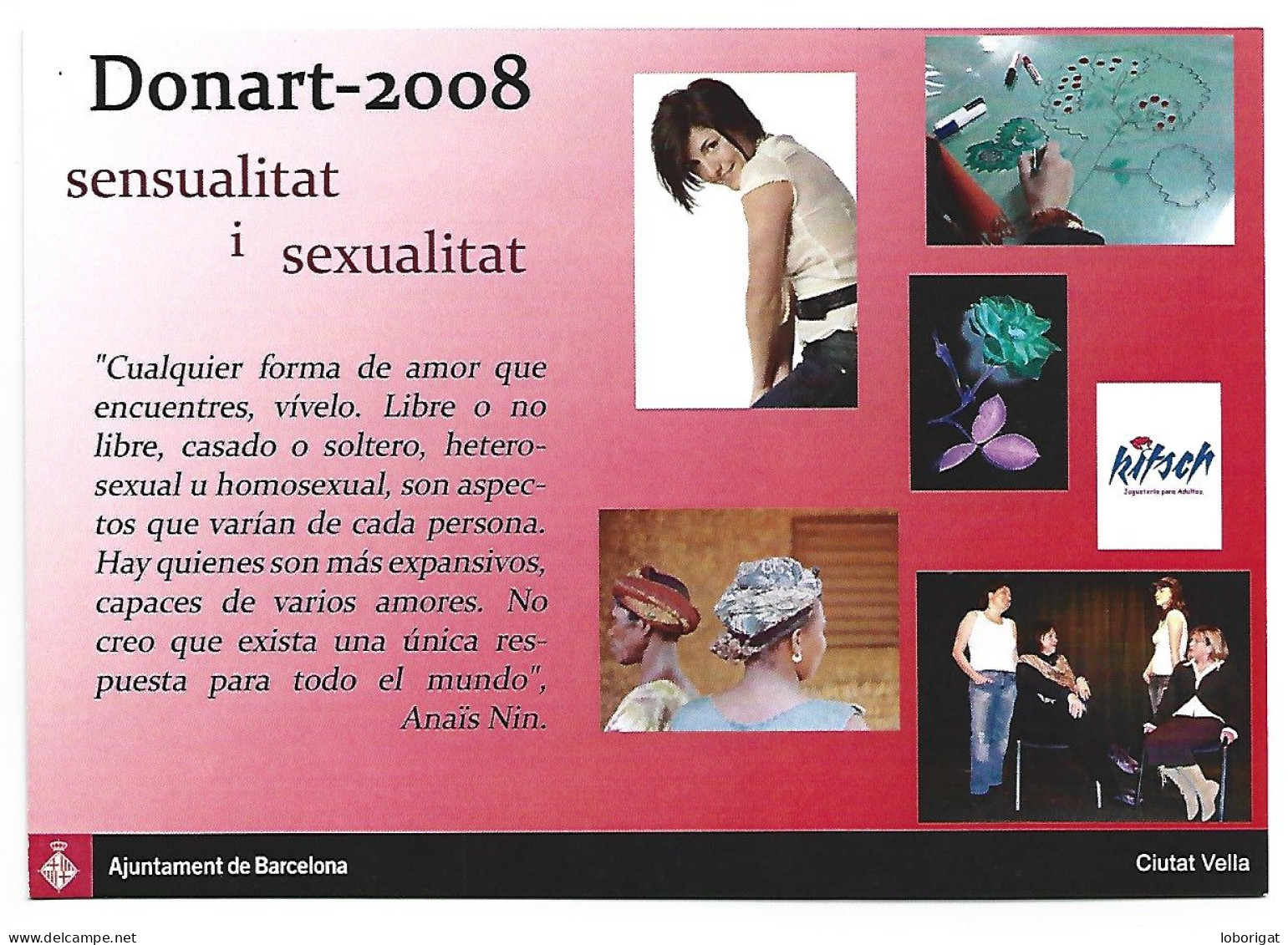PUBLICIDAD DE " CICLE DONART 2008, SEXUALITAT I SENSUALITAT ".- ( BARCELONA ) - Advertising