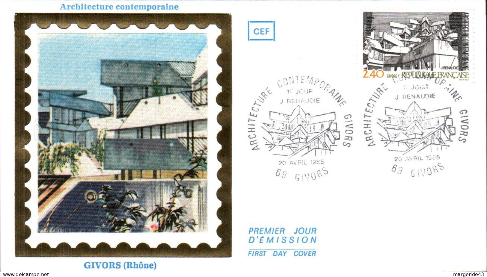 FDC 1985 ARCHITECTURE GIVORS - 1980-1989