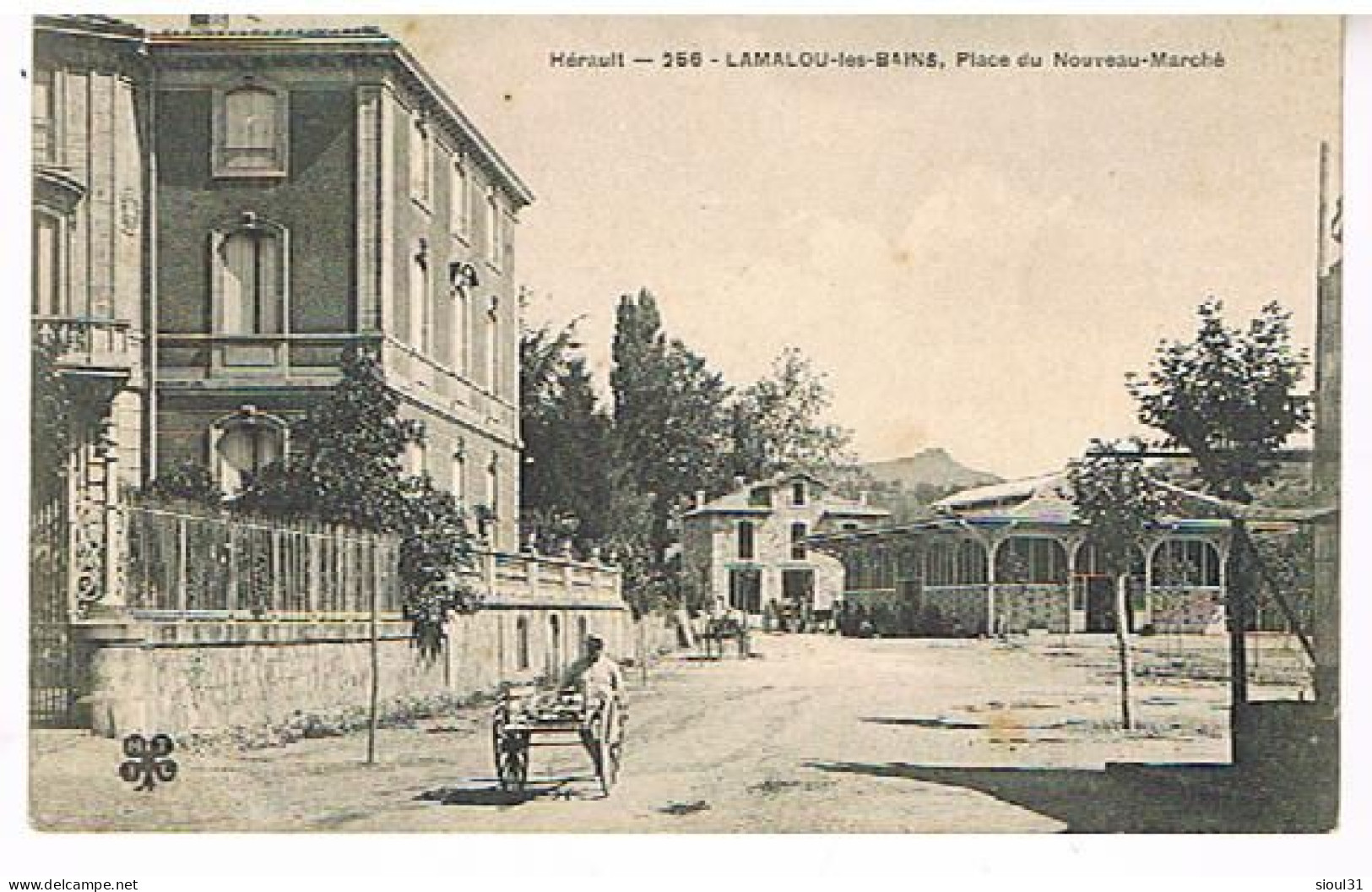 34 E  LAMALOU LES BAINS   PLACE DU NOUVEAU MARCHE  1912 - Lamalou Les Bains