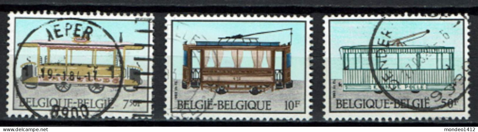 België 1983 OBP 2079/2081 - Y&T 2079/81 - Histoire Du Tram Et Du Trolley - Usati
