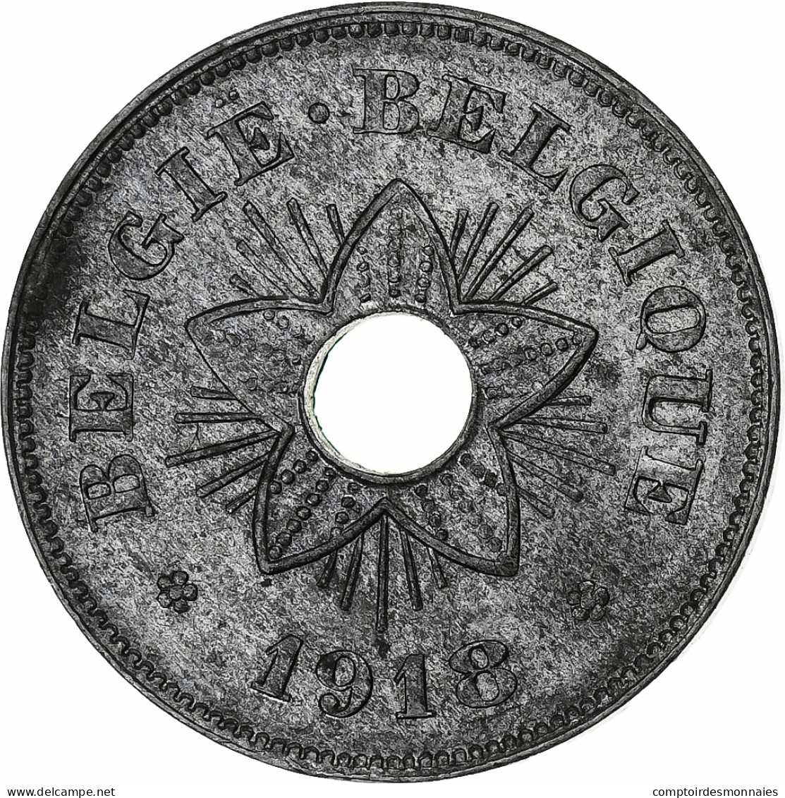 Belgique, Albert I, 50 Centimes, 1918, Bruxelles, Occupation, Zinc, TTB+ - 50 Cent