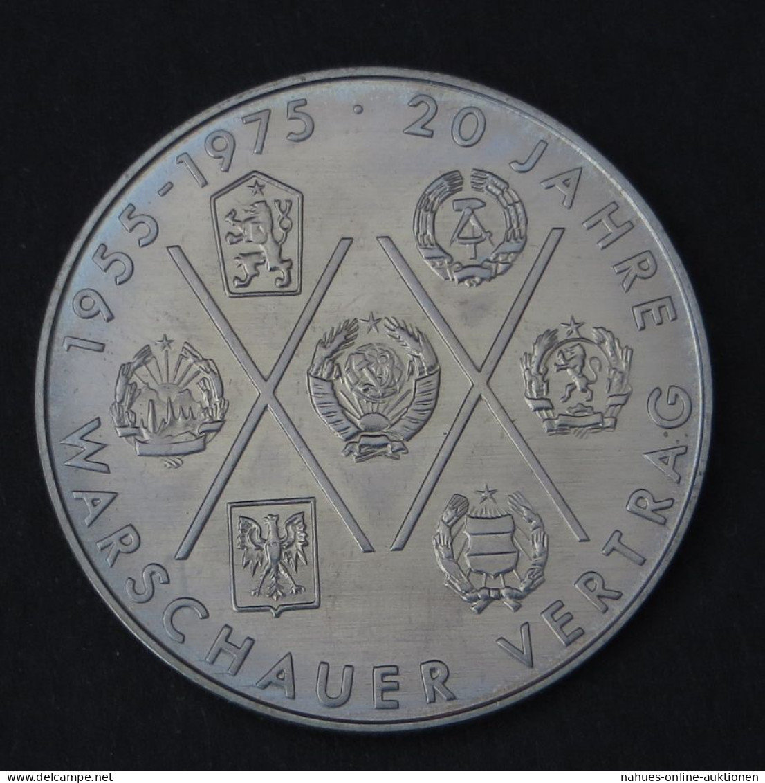 DDR Gedenkmünze 10 Mark 20 Jahre Warschauer Vertrag 1975 Vorzüglich Vz - Gedenkmünzen