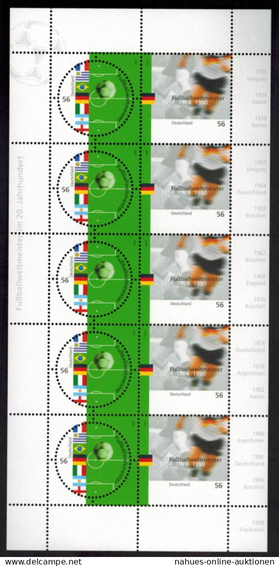 Bund 2258-59 Fußballweltmeister Zehnerbogen Zusammendruck Kleinbogen Postfrisch - Lettres & Documents