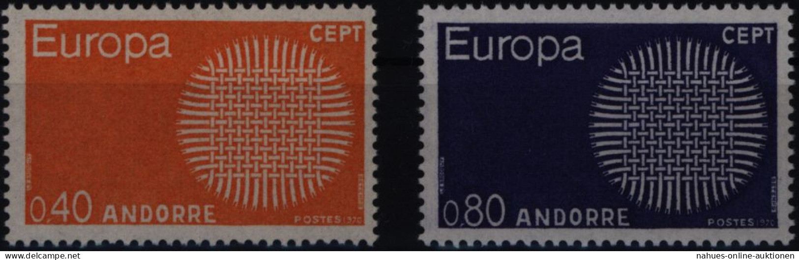 Andorra (Französische Post) 222-223 Europa CEPT 1970 Komplett Postfrisch ** MNH - Storia Postale