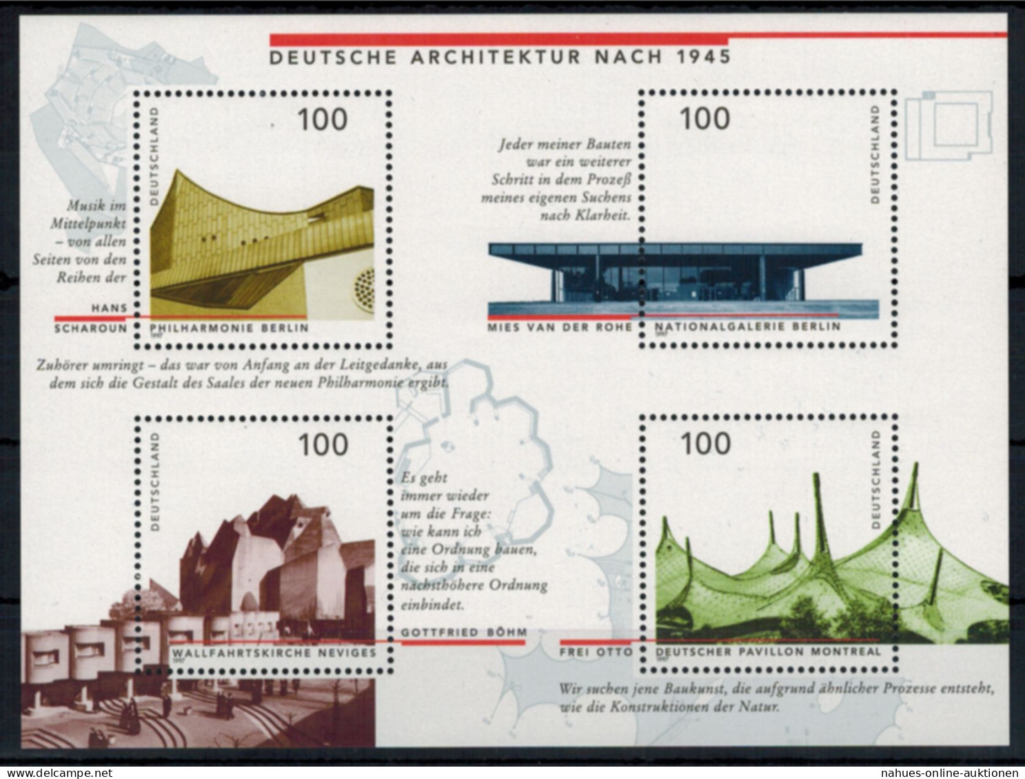 Bund Block 37 Architektur Nach 1945 Tadellos Postfrisch 1997 - Brieven En Documenten
