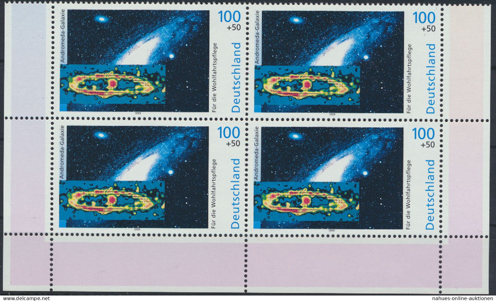 Bund 2077-2081 Wohlfahrt Kosmos Weltraum Kpl. Als Bogenecke Eckrand Viererblock - Storia Postale