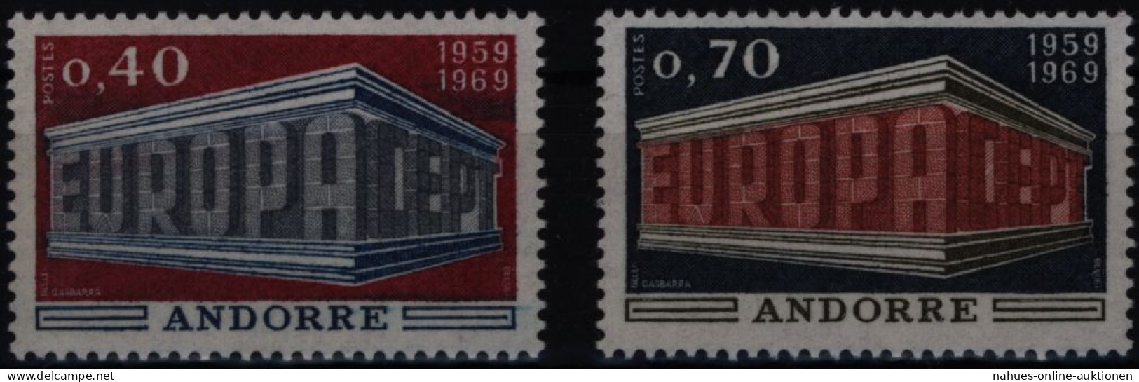 Andorra (Französische Post) 214-215 Europa CEPT 1969 Komplett Postfrisch ** MNH - Covers & Documents