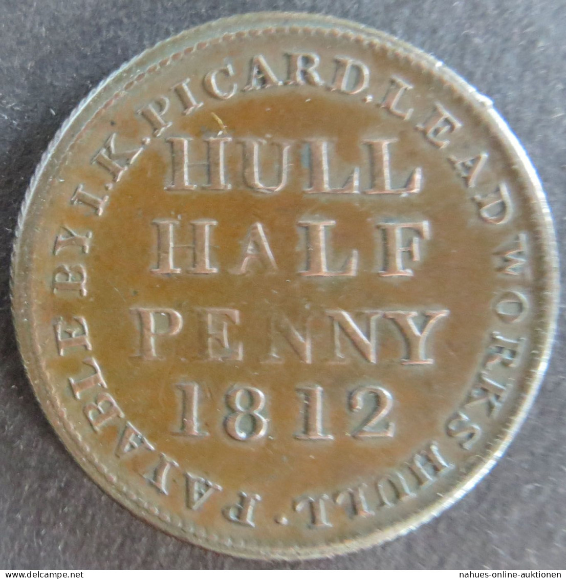 Münze Großbritannien 1812 - Half Penny Hull Token Esse Quam Videri Kupfer Ss - Autres & Non Classés