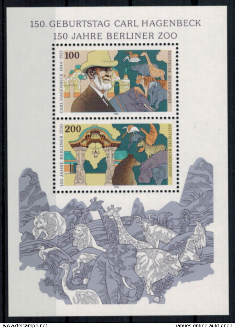 Bund Block 28 Tierpark Carl Hagenbeck Tadellos Postfrisch 1994 - Storia Postale