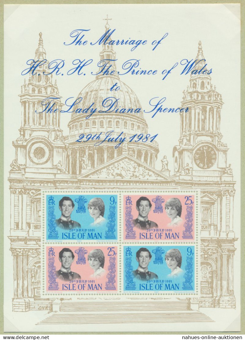 Isle Of Man Block 5 Hochzeit Von Prinz Charles Und Diana Spencer Postfrisch - Man (Ile De)