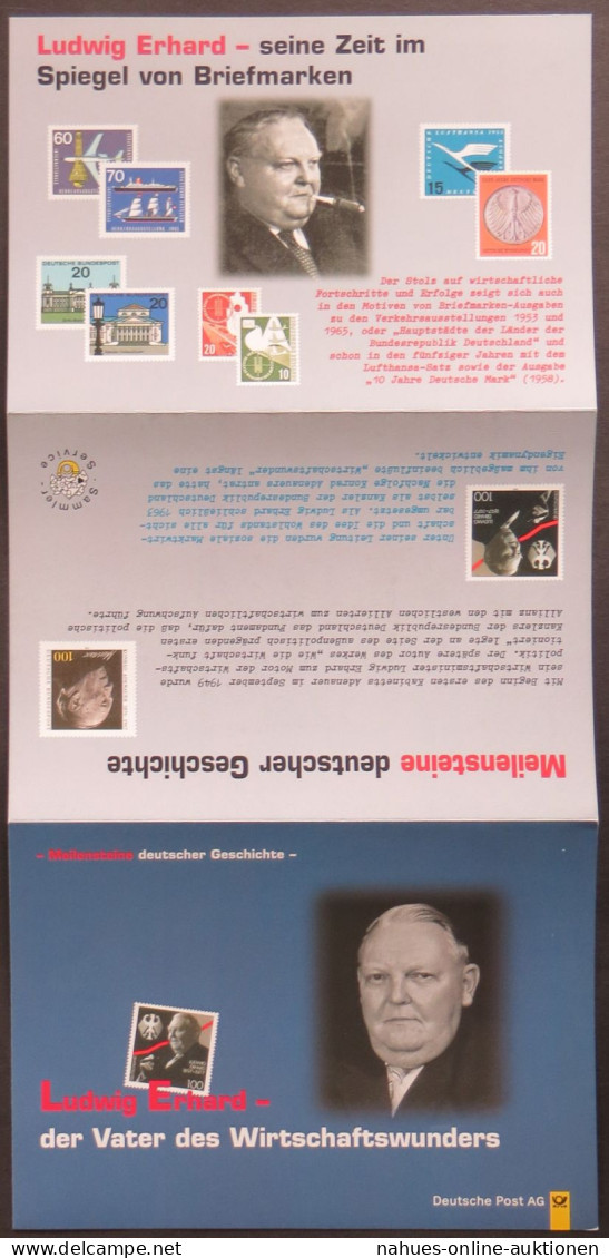 Deutsche Post Meilensteine Deutscher Geschichte Ludwig Erhard Viererblock SST - Covers & Documents