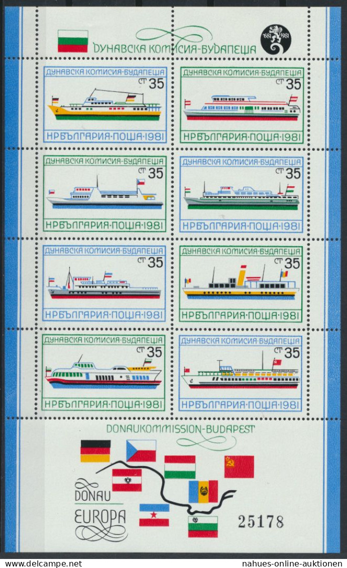 Bulgarien Block 112 + 116 Europäische Donaukommission Schiffe Flaggen Kat 45,00 - Storia Postale