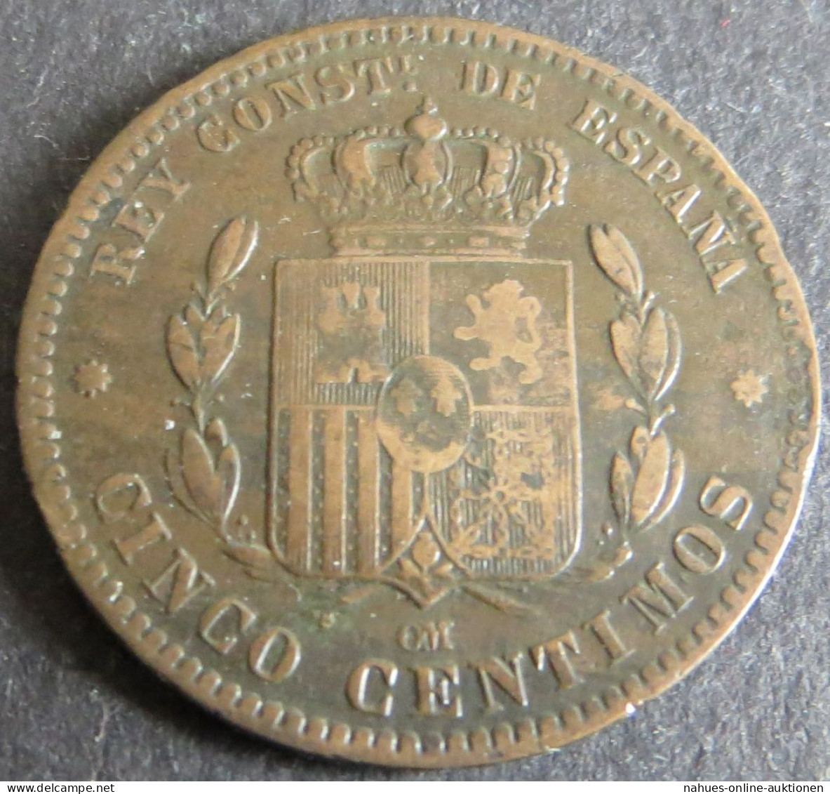 Münze Spanien Alfonso XII 5 Centimos 1879 Ss Schön: 161 - Other & Unclassified
