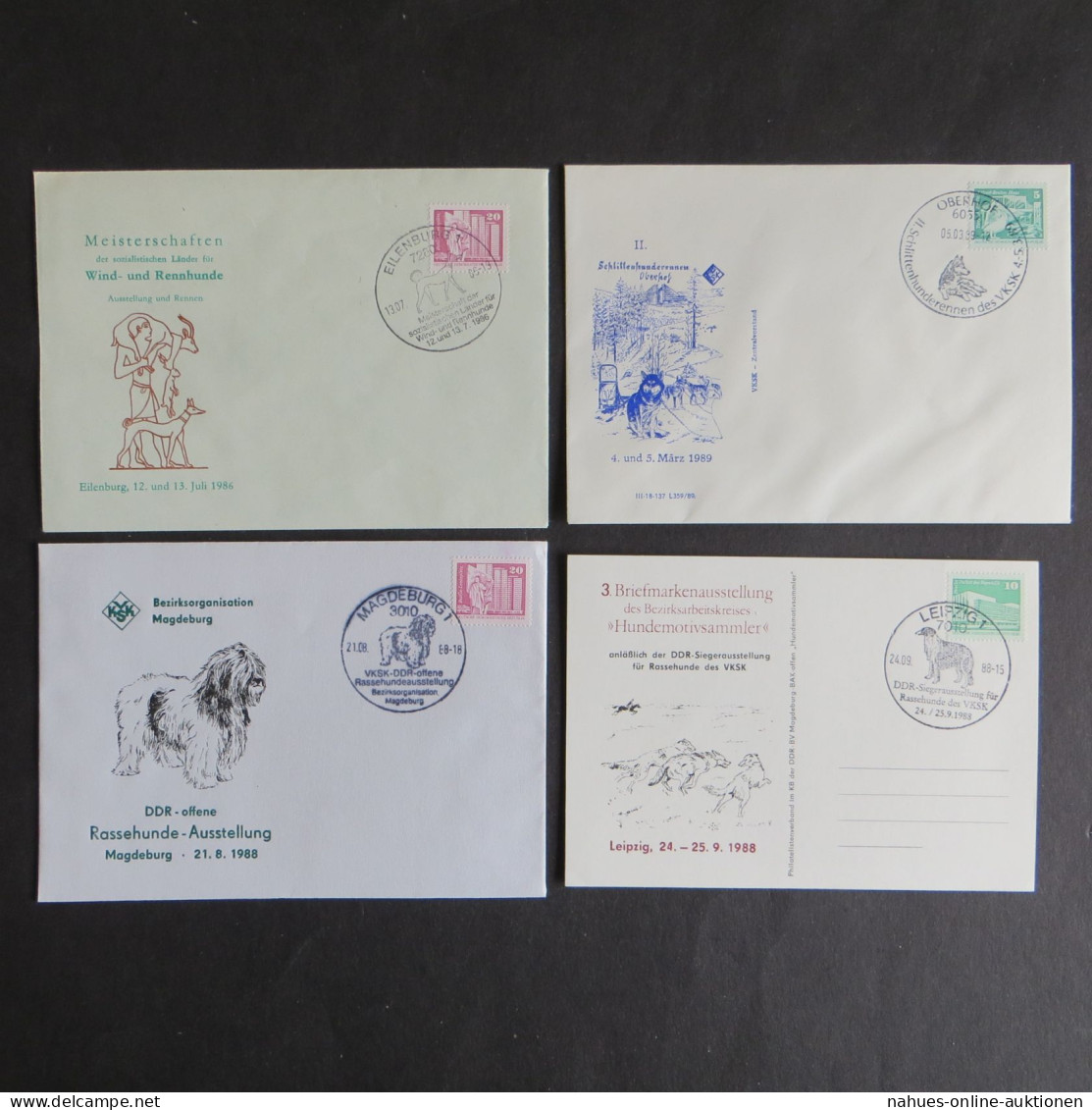 Briefe Und Karten Sammlung Motiv Hunde DDR Mit Inter. Vielfalt 7 Stück Dabei - Covers & Documents