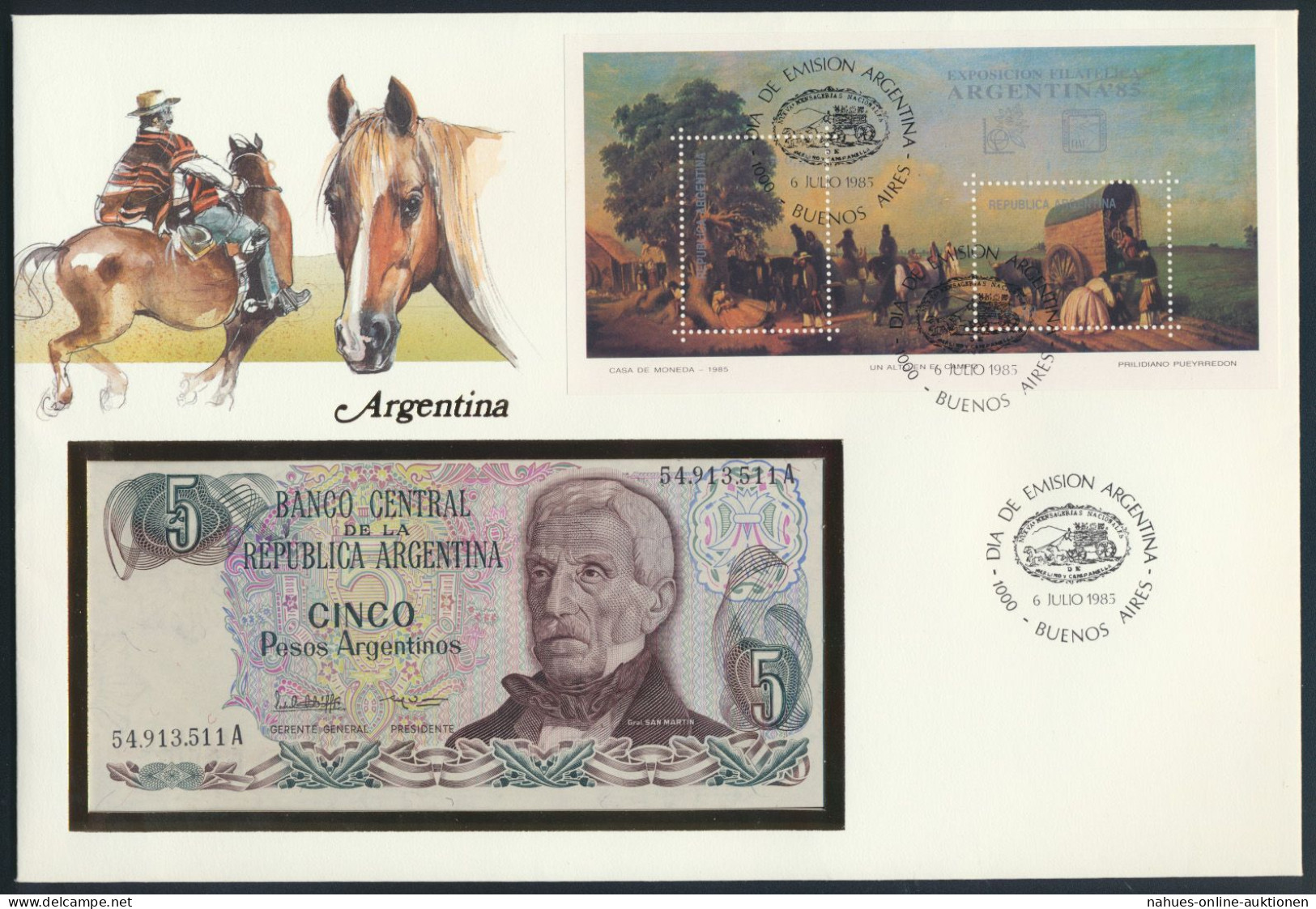 Geldschein Banknote Banknotenbrief Argentinien 1985 Schön Und Exotisches Motiv - Autres & Non Classés